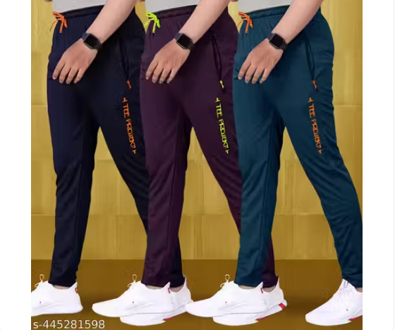 Tee Projekt Men's Solid Straight Track Pants (Pack of 3)