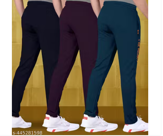 Tee Projekt Men's Solid Straight Track Pants (Pack of 3)