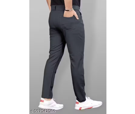 Lycra Men's Trouser Combo II Men's Regular Casual Pants Combo II Men's Regular Fit Casual Trouser (Pack of 2)
