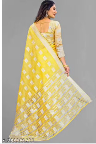 Arani Pattu Cotton Linen Silk Saree with Blouse Piece (Baby Pink & Silver_(MS)