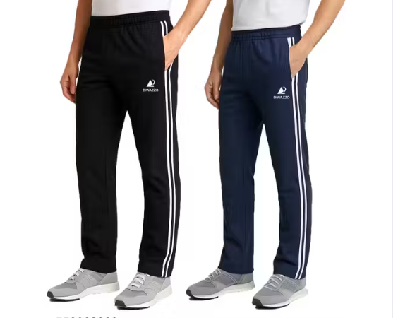 Diwazzo Pack of 2 Men's Cotton Track Pants with Contrast Stripes